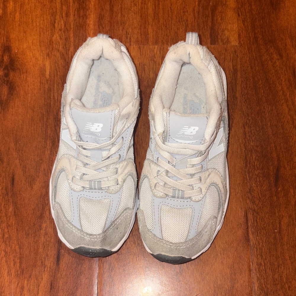 New Balance Cream and Gray Running Shoes